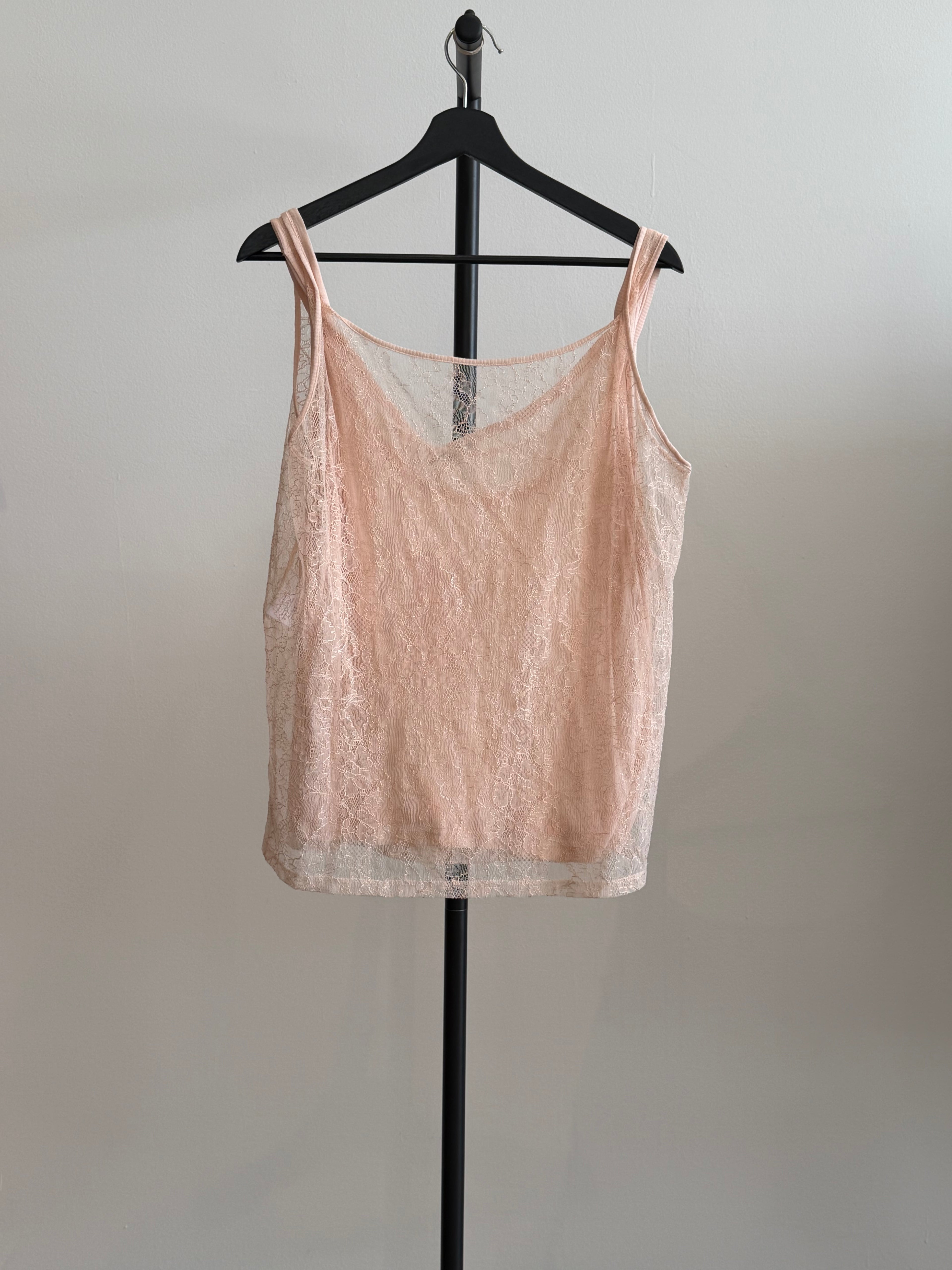 Nina Ricci Pink Lace Tank Top