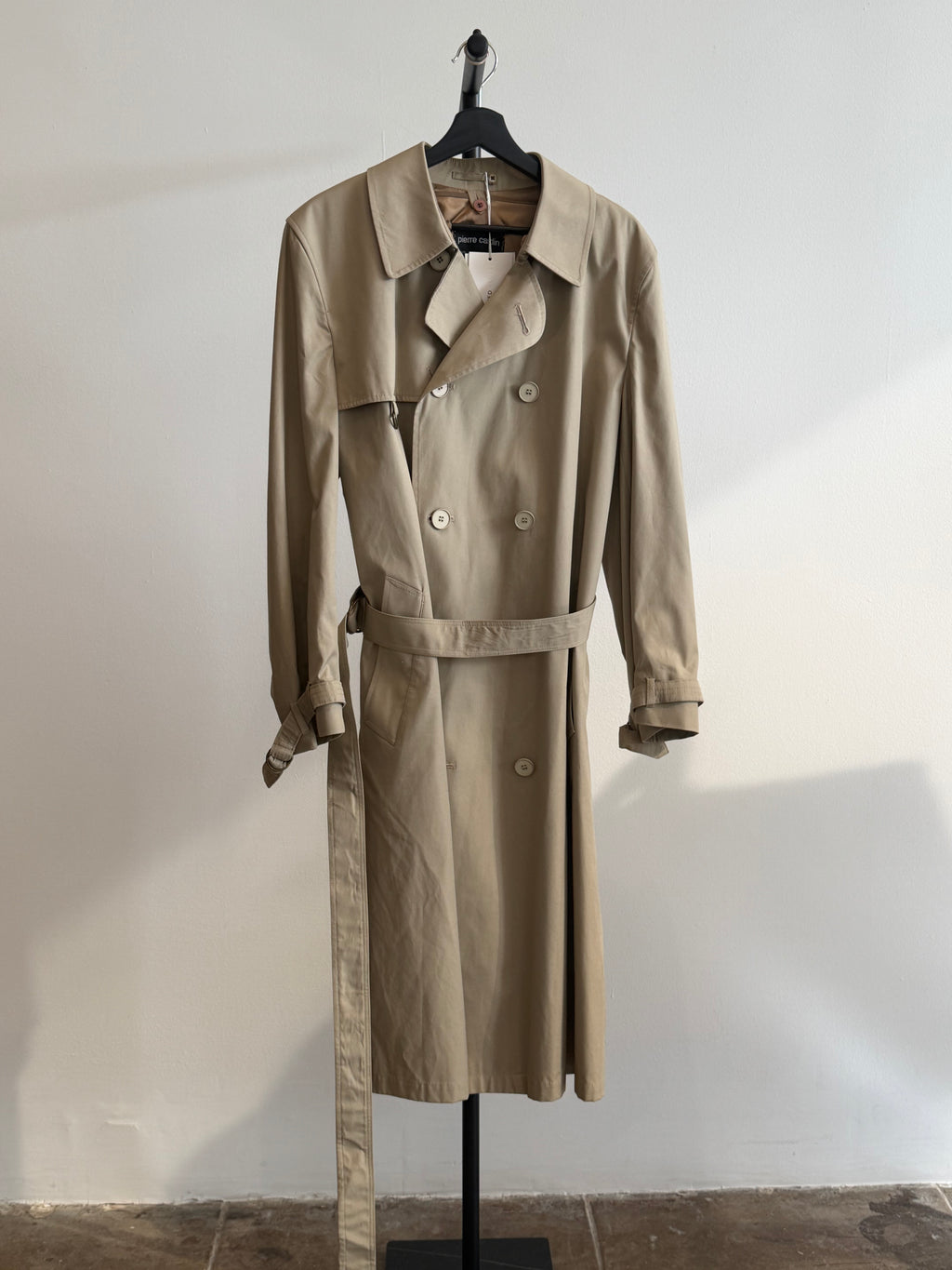 Pierre Cardin Trench Light Tan Pointed Collar with Belt