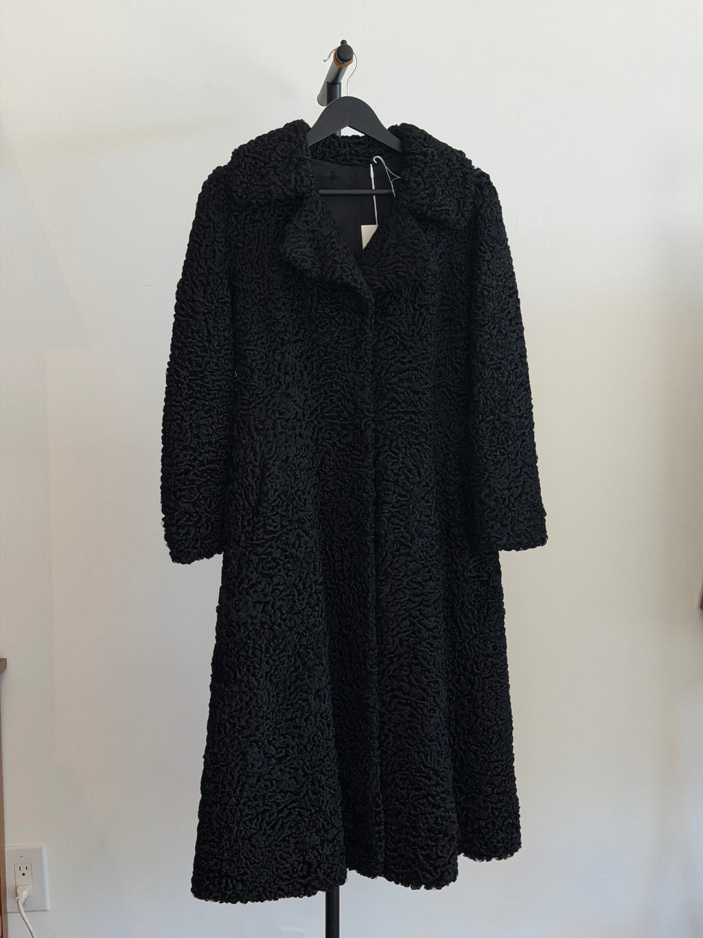 Unbranded Long Black Thick Lamb Jacket