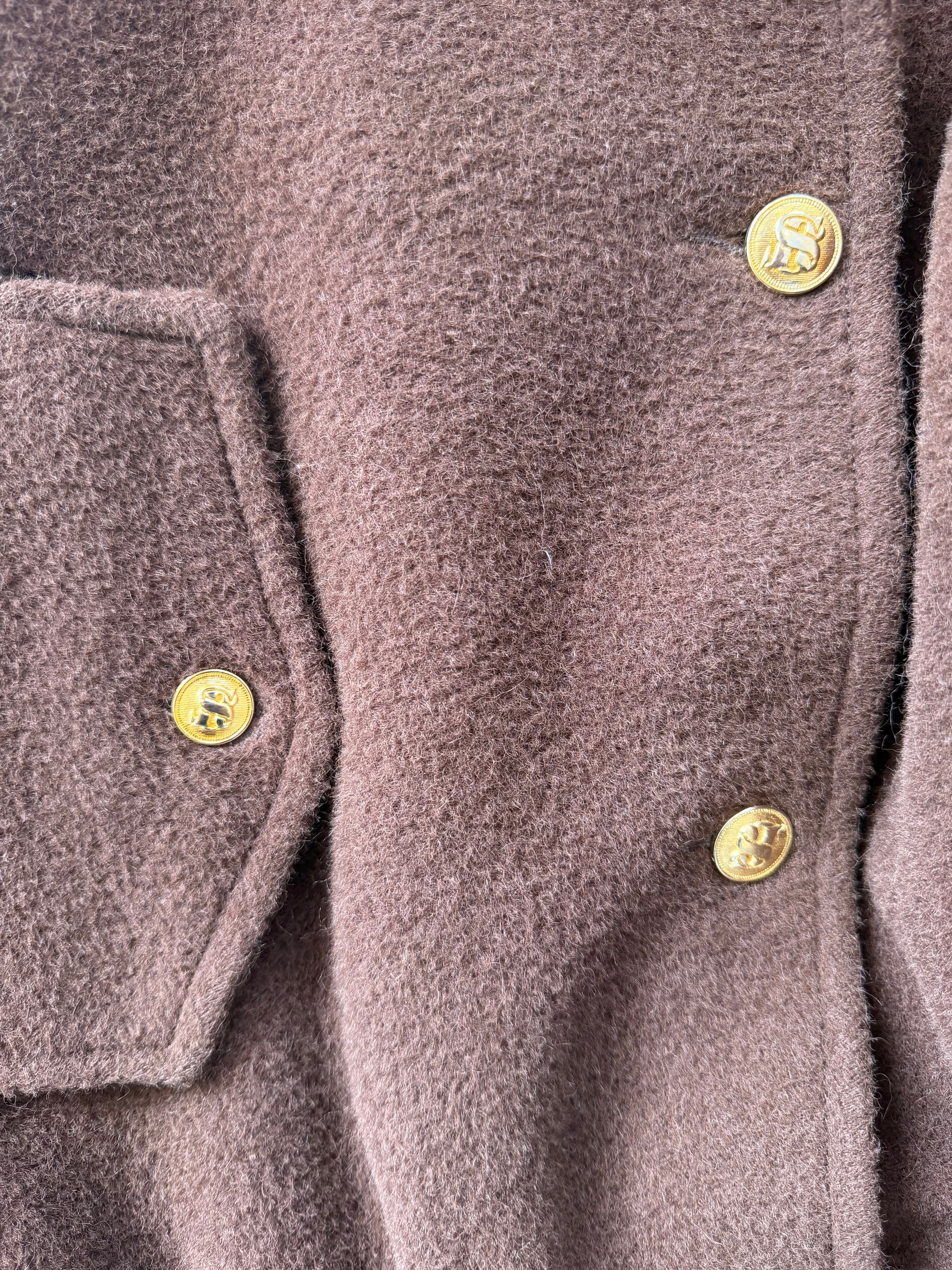Sonia Rykiel Long Brown Teddy Coat