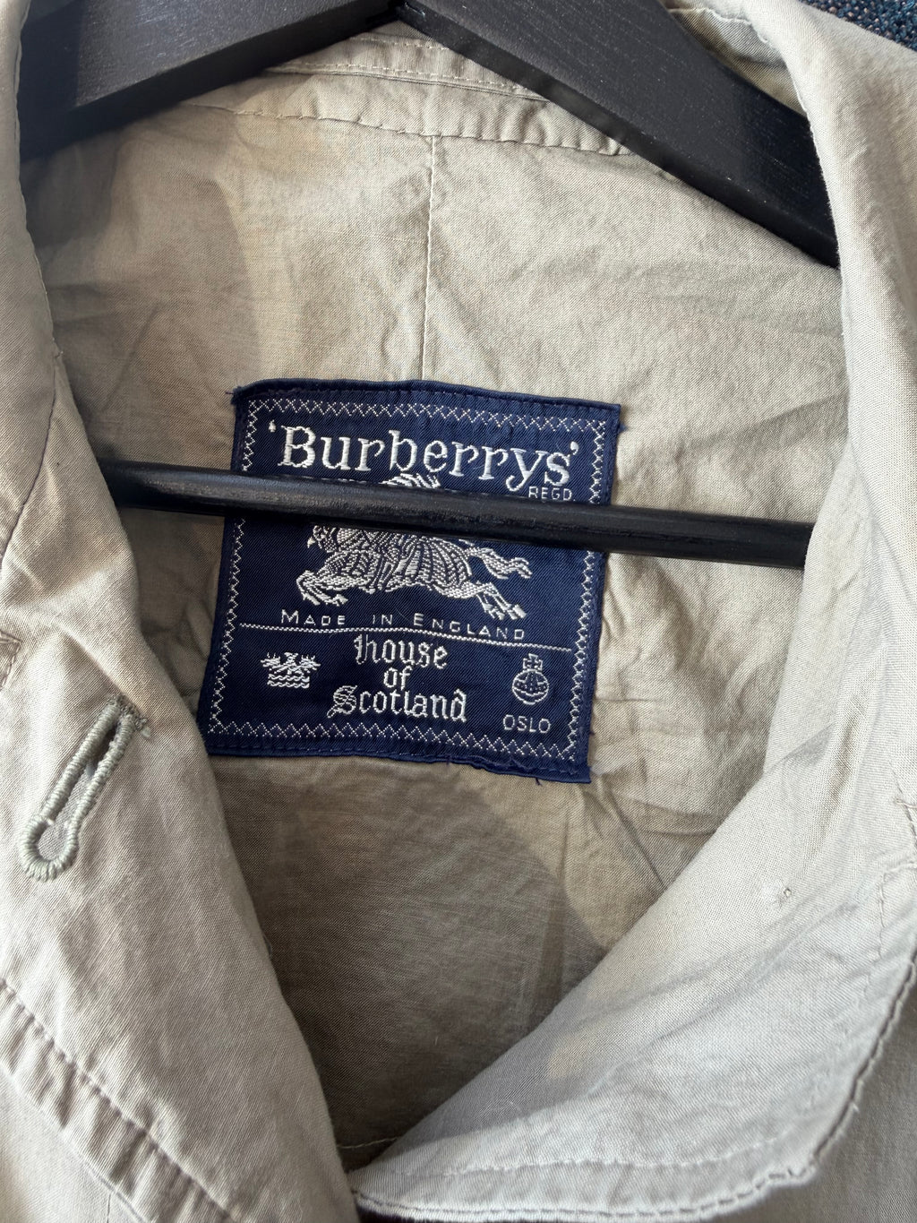 Burberry Mid Length Green Trench