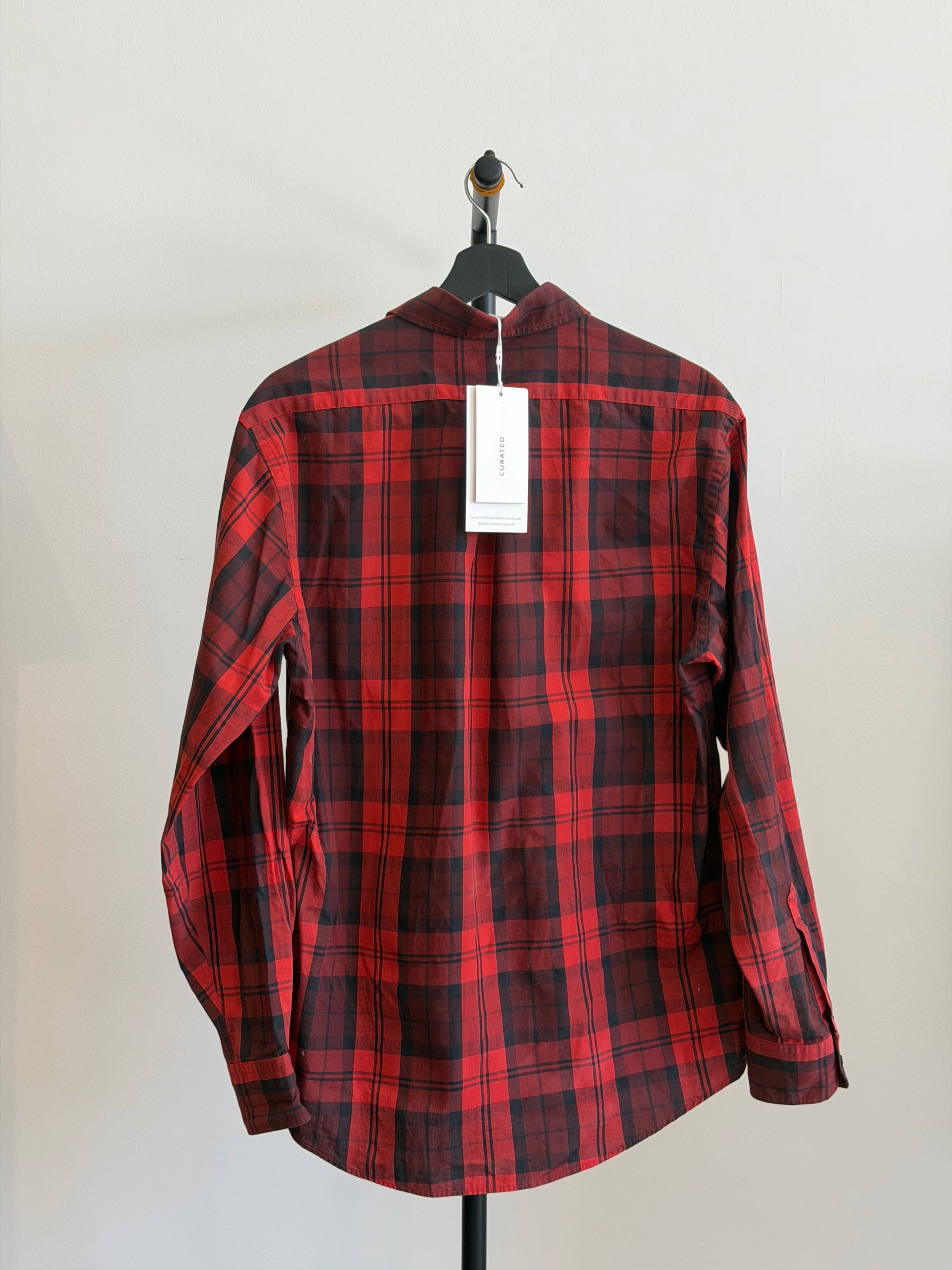 Yves Saint Laurent Mens Plaid Button Up