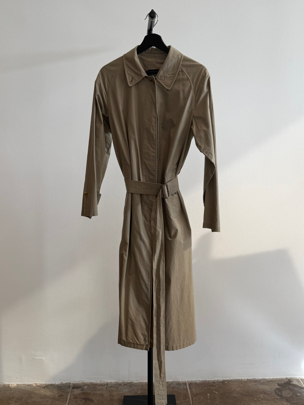 Burberry Mid Length Green Trench