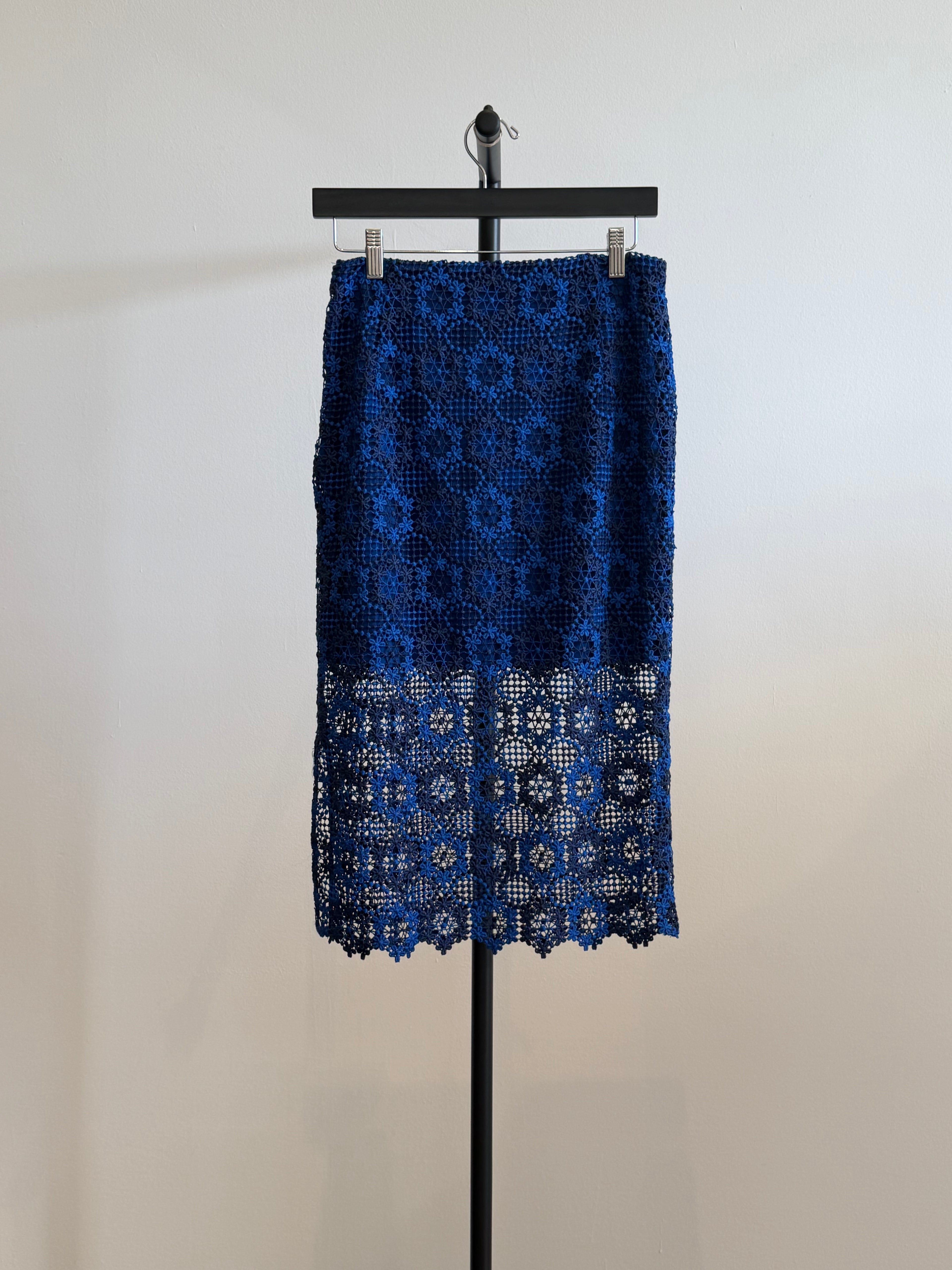 Sandro Blue Lace Skirt