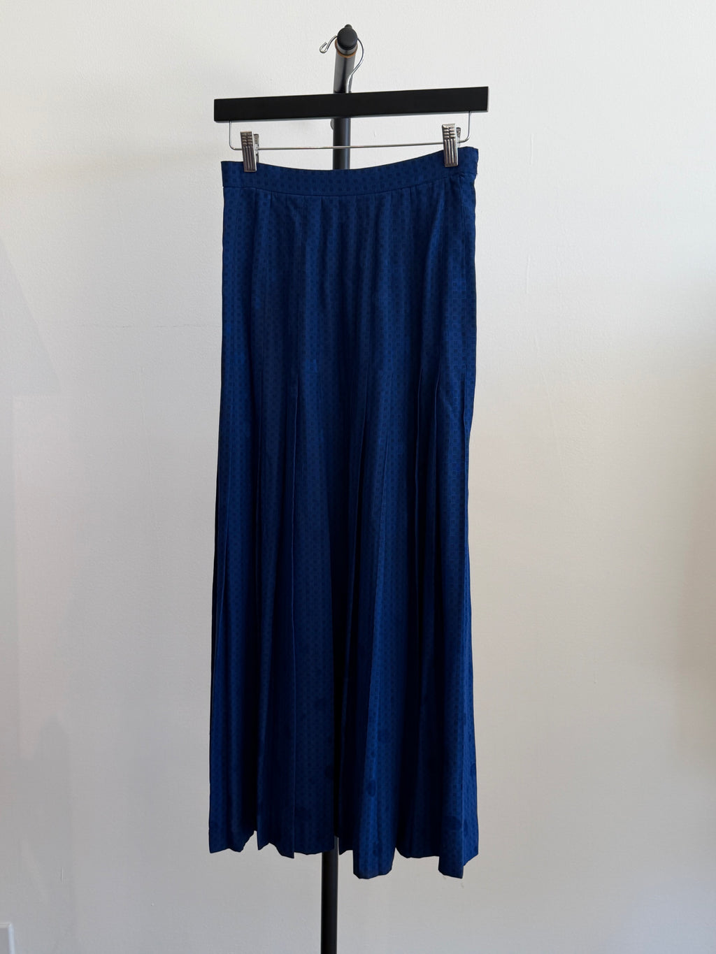 Oscar De La Renta Blue Pleated Skirt