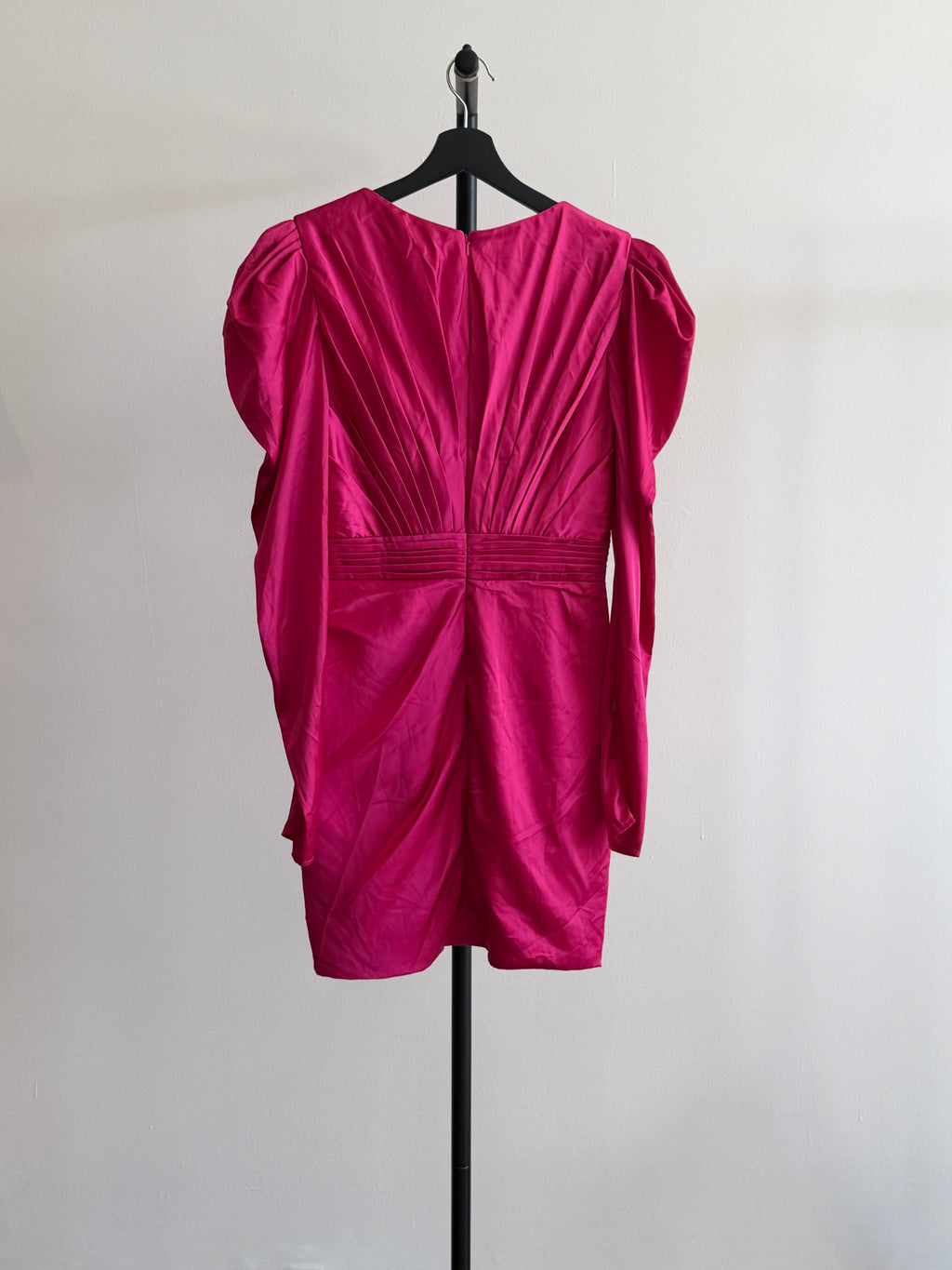 Mac Duggal Fuchsia Satin Mini Dress