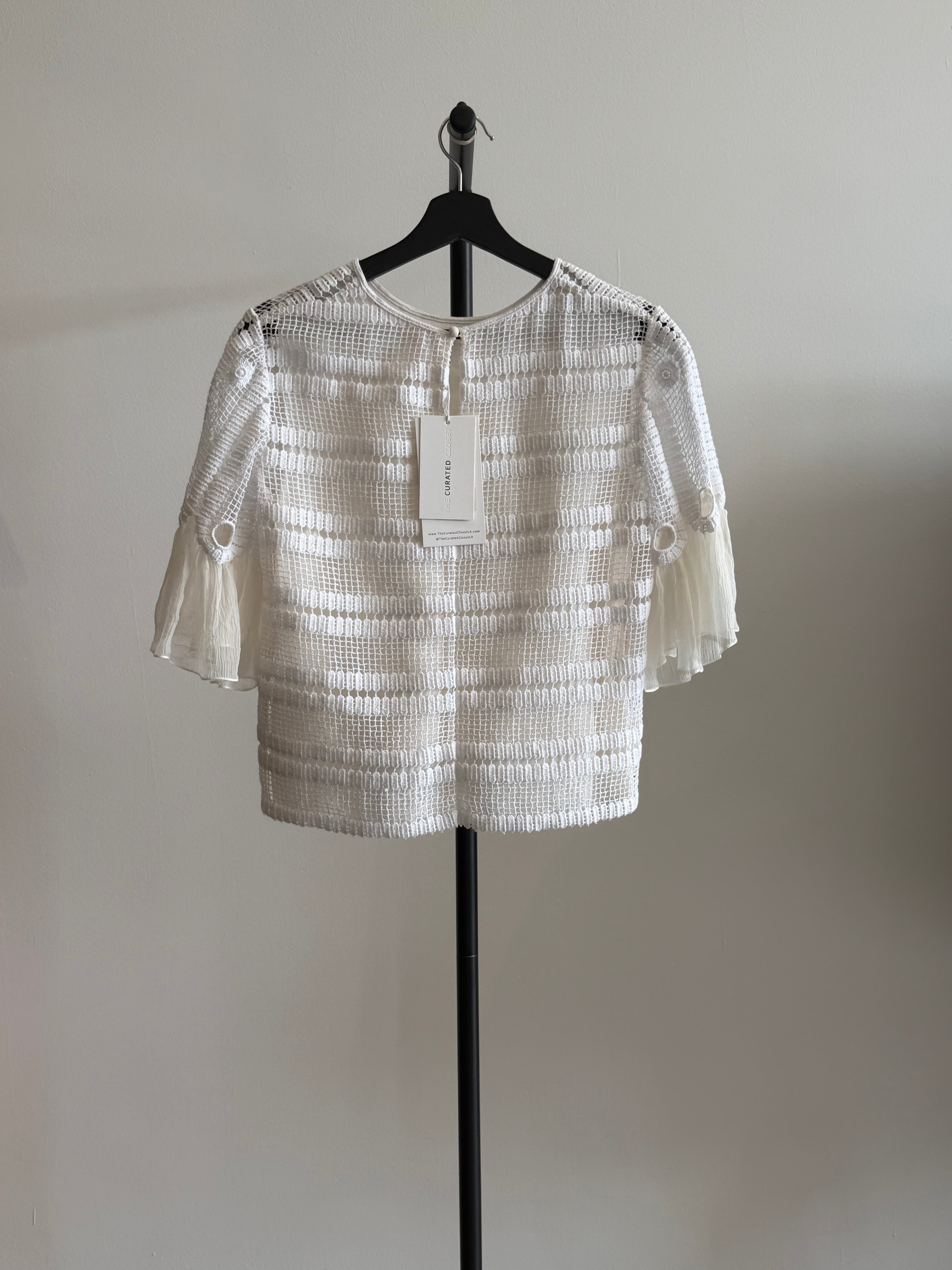 Chloe Short Sleeve White Top