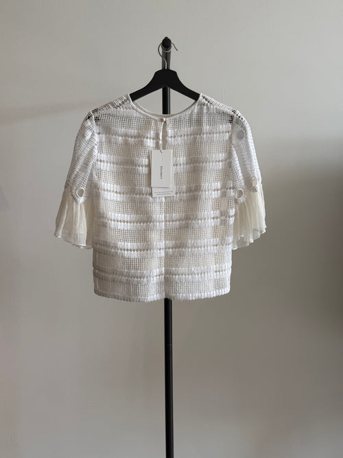 Chloe Short Sleeve White Top