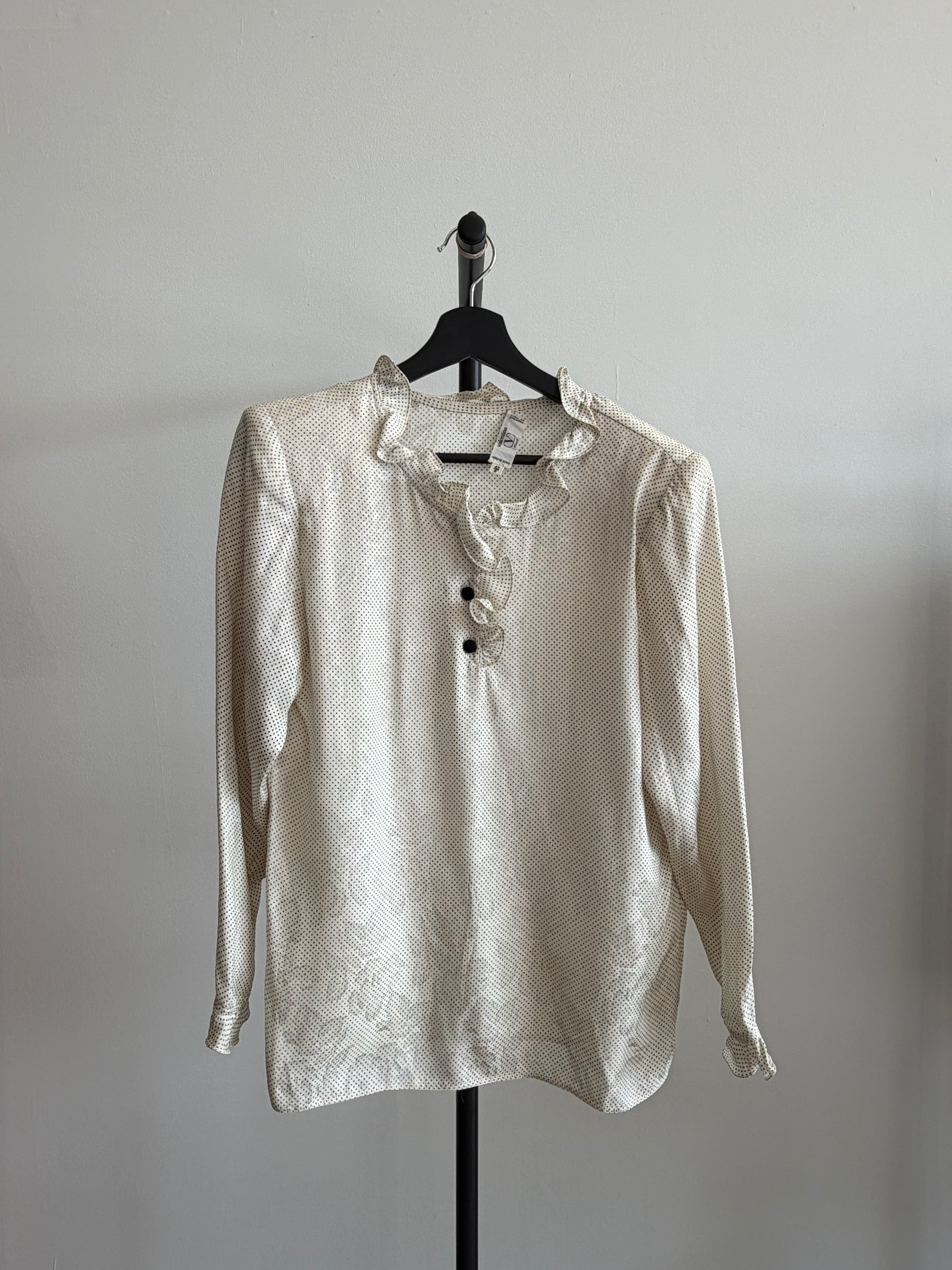Vintage Valentino Polka Dot Silk Blouse