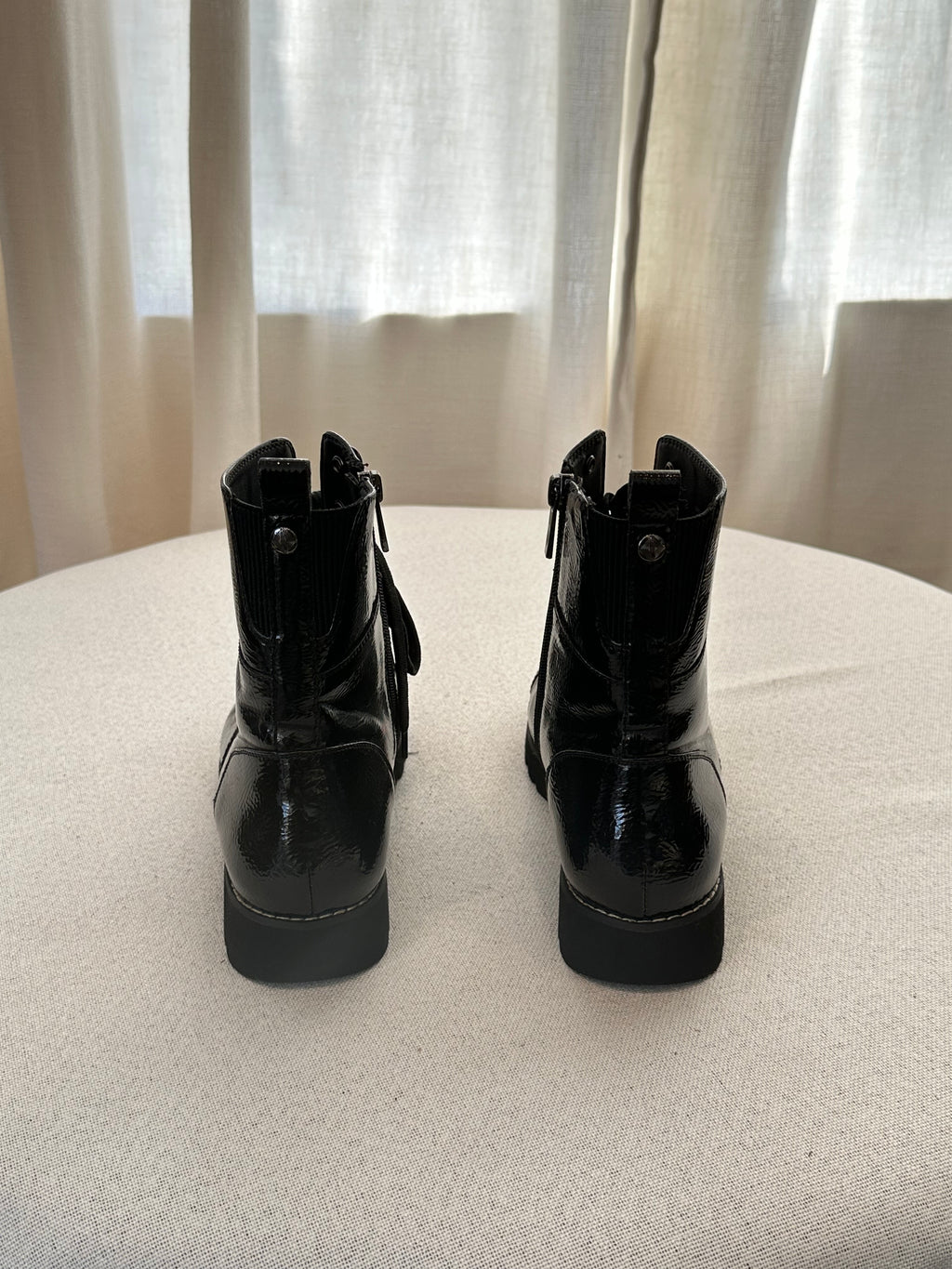 Donald J Pliner Black Combat Boots