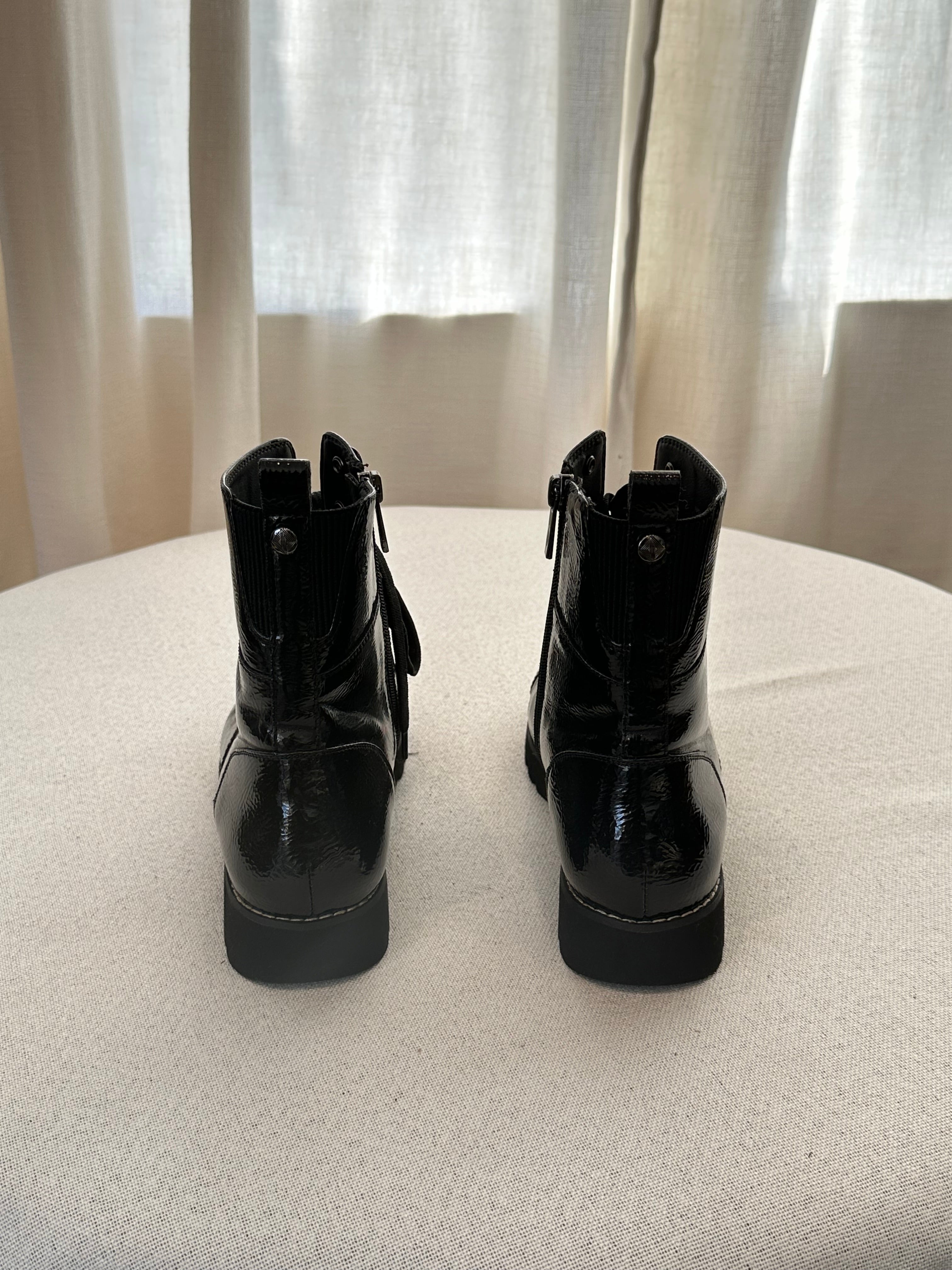 Donald J Pliner Black Combat Boots