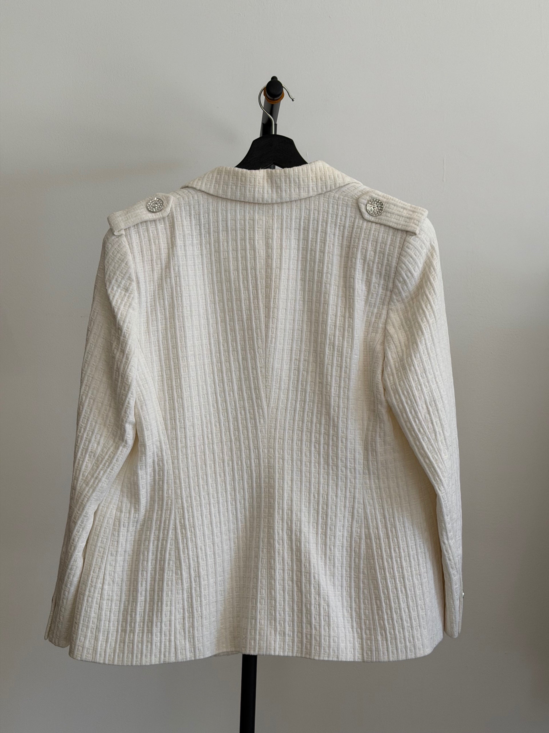 Escada White Textured Blazer