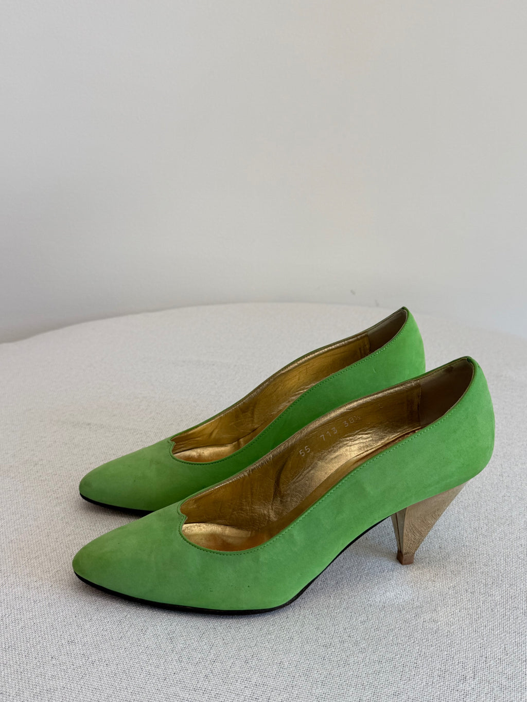Escada Suede Green Heels