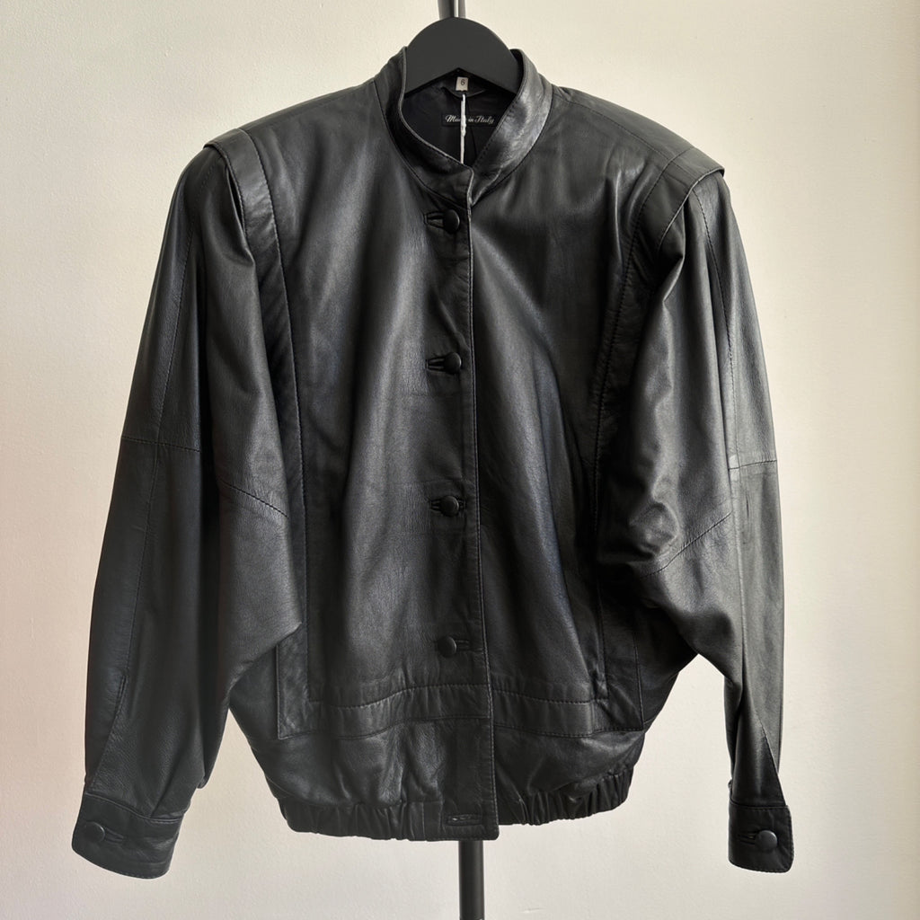 Vintage Black Bally Leather Bomber