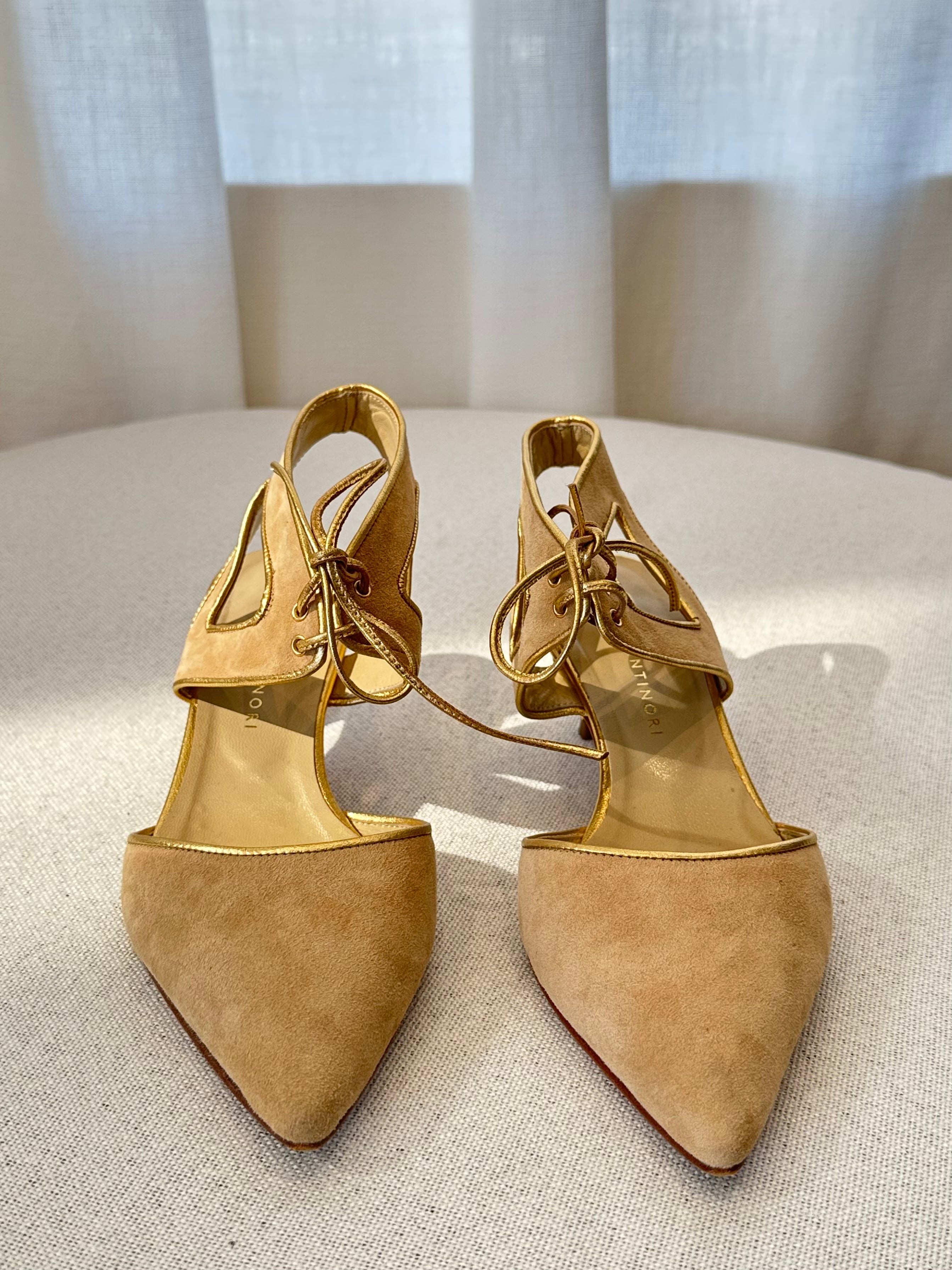 Enrico Antinori Suede Kitten Heels