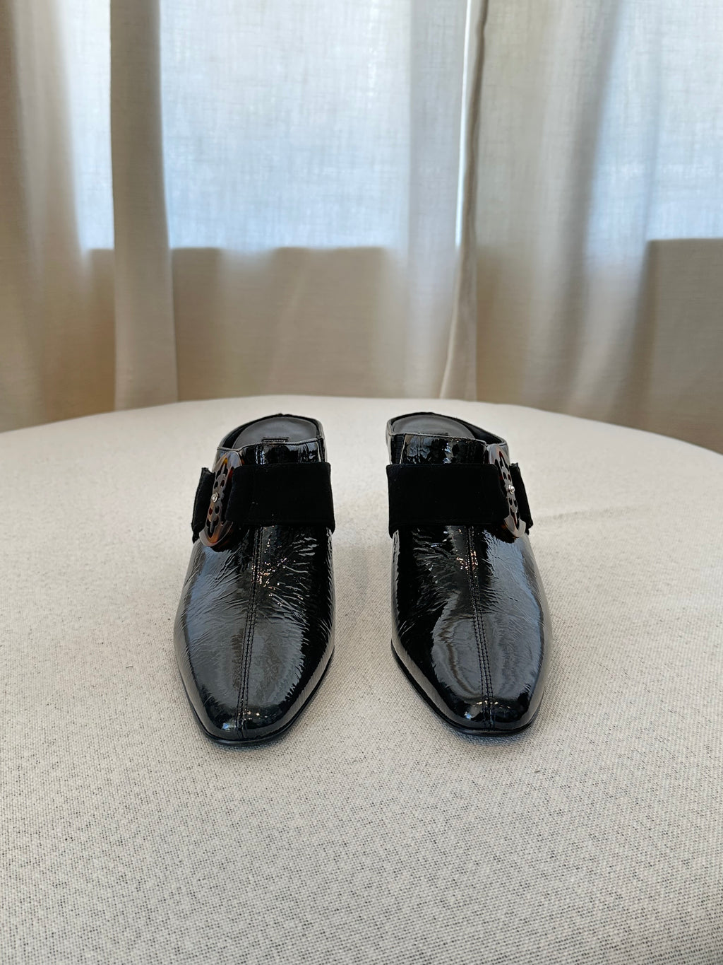 Vintage Brighton Patent leather Mules
