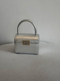 Escada Silver Metallic Mini Box Purse