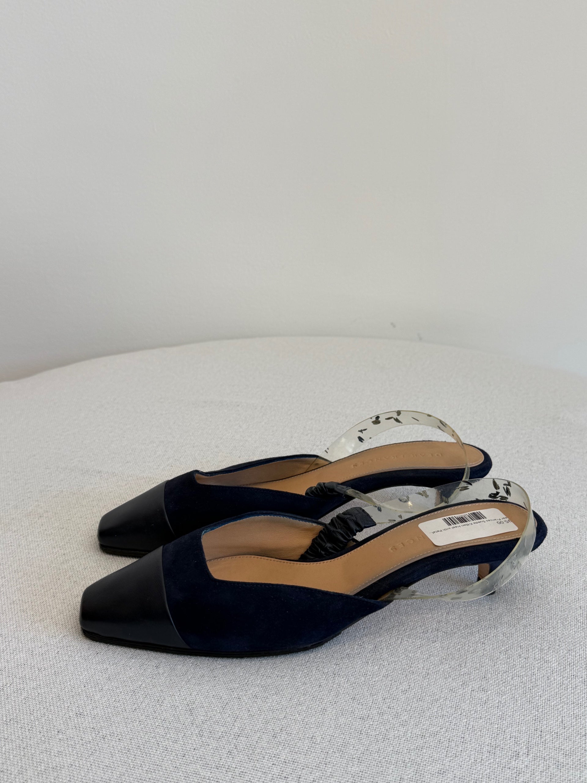 Dear Frances Suede Kitten Heel with Petal Strap