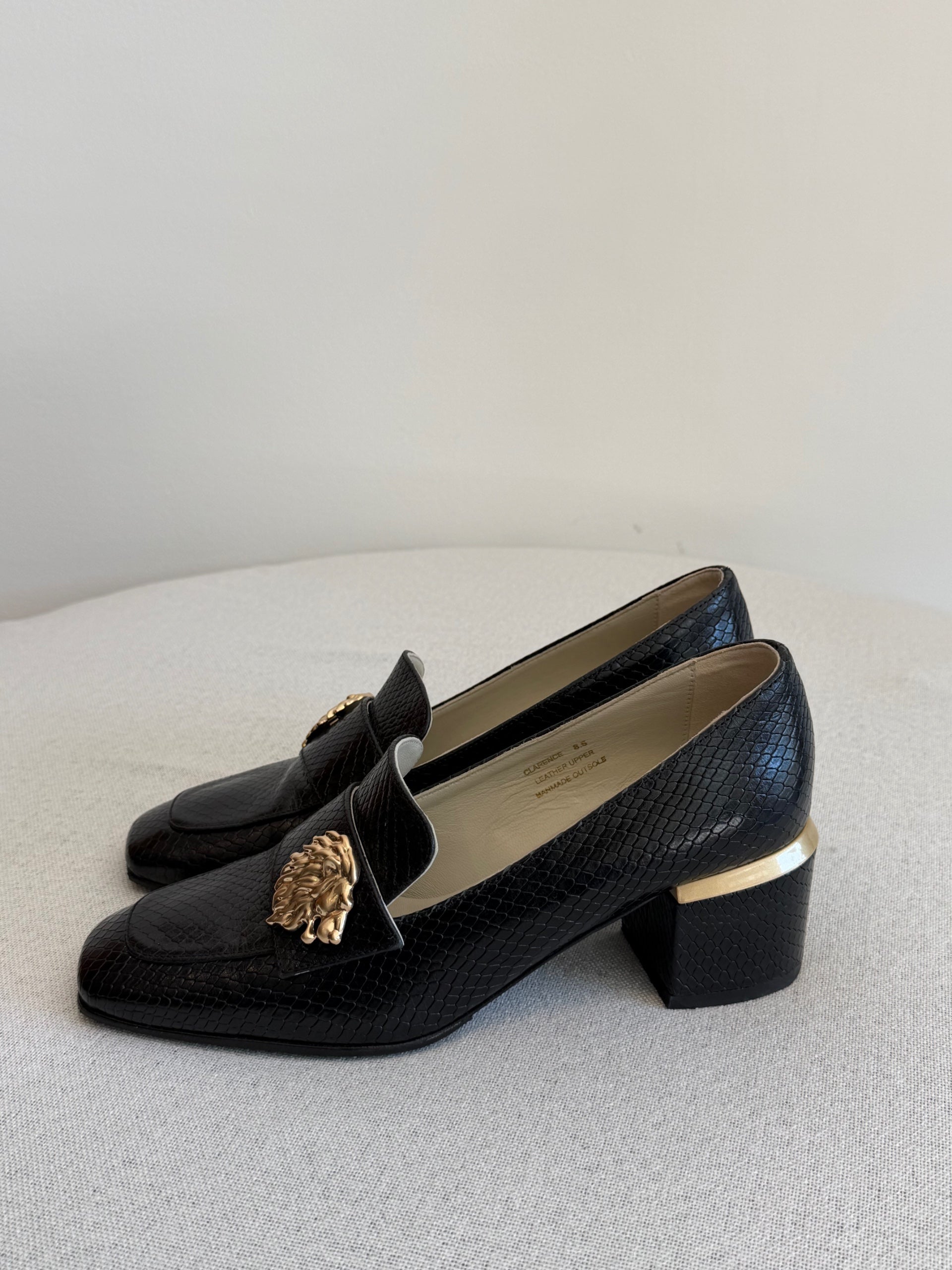 Bruno Magli Clarence Snakeskin Loafer Pump