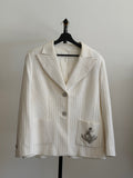 Escada White Textured Blazer