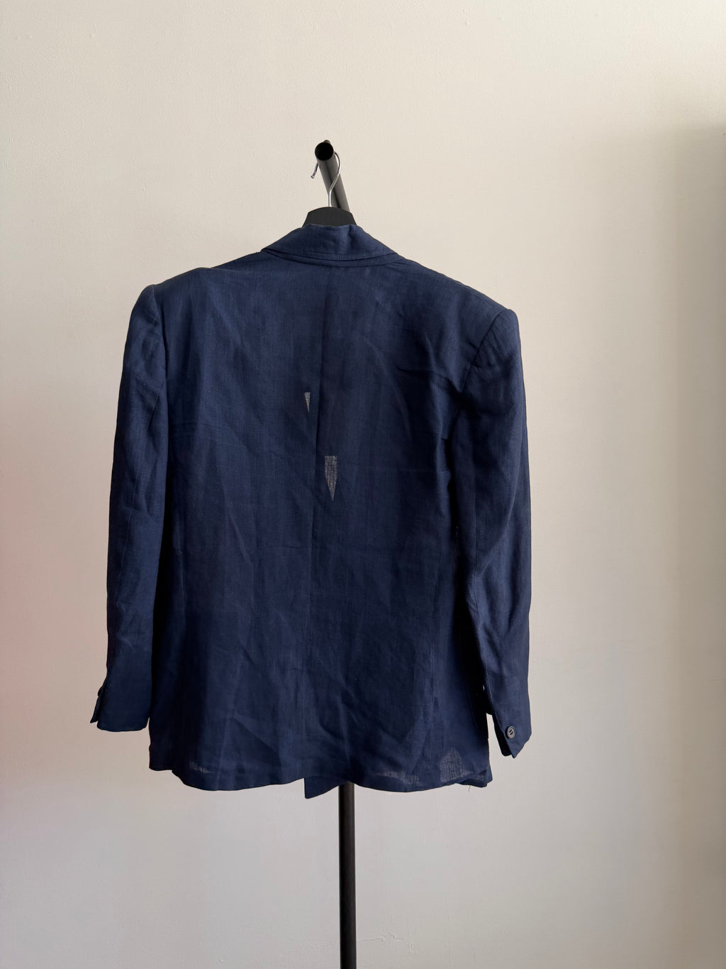 Vintage Gucci Linen Blazer, Pointed Collar, Blue