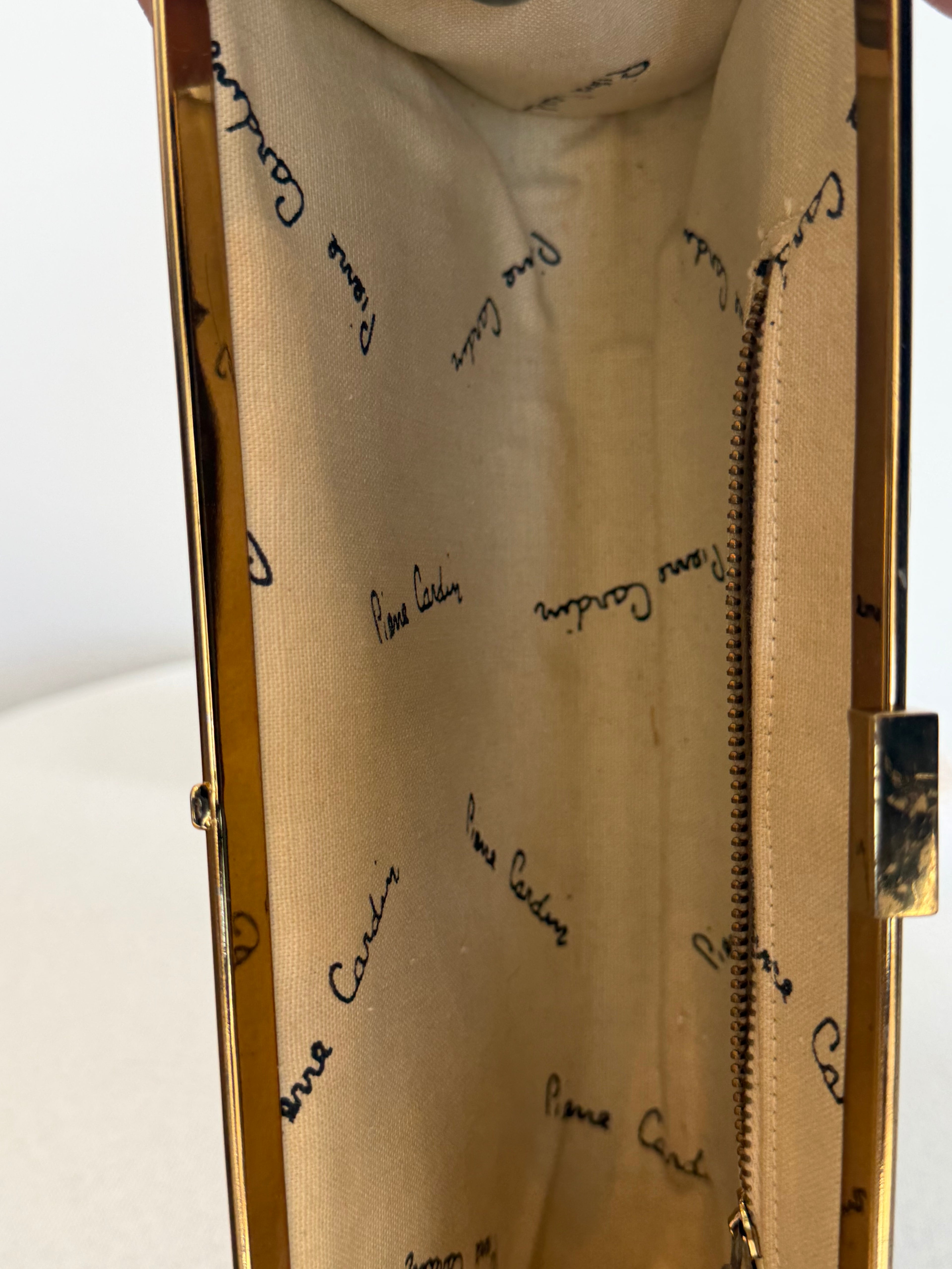 Pierre Cardin Vintage Tan/White Clutch