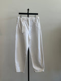 Frame Barrel Leg Jeans, White Denim, Size 30