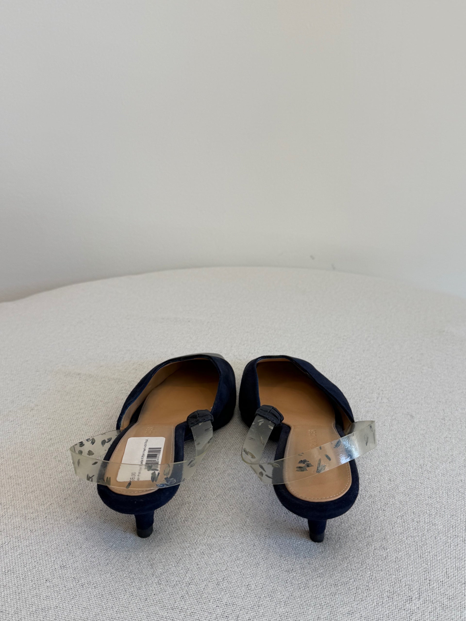 Dear Frances Suede Kitten Heel with Petal Strap
