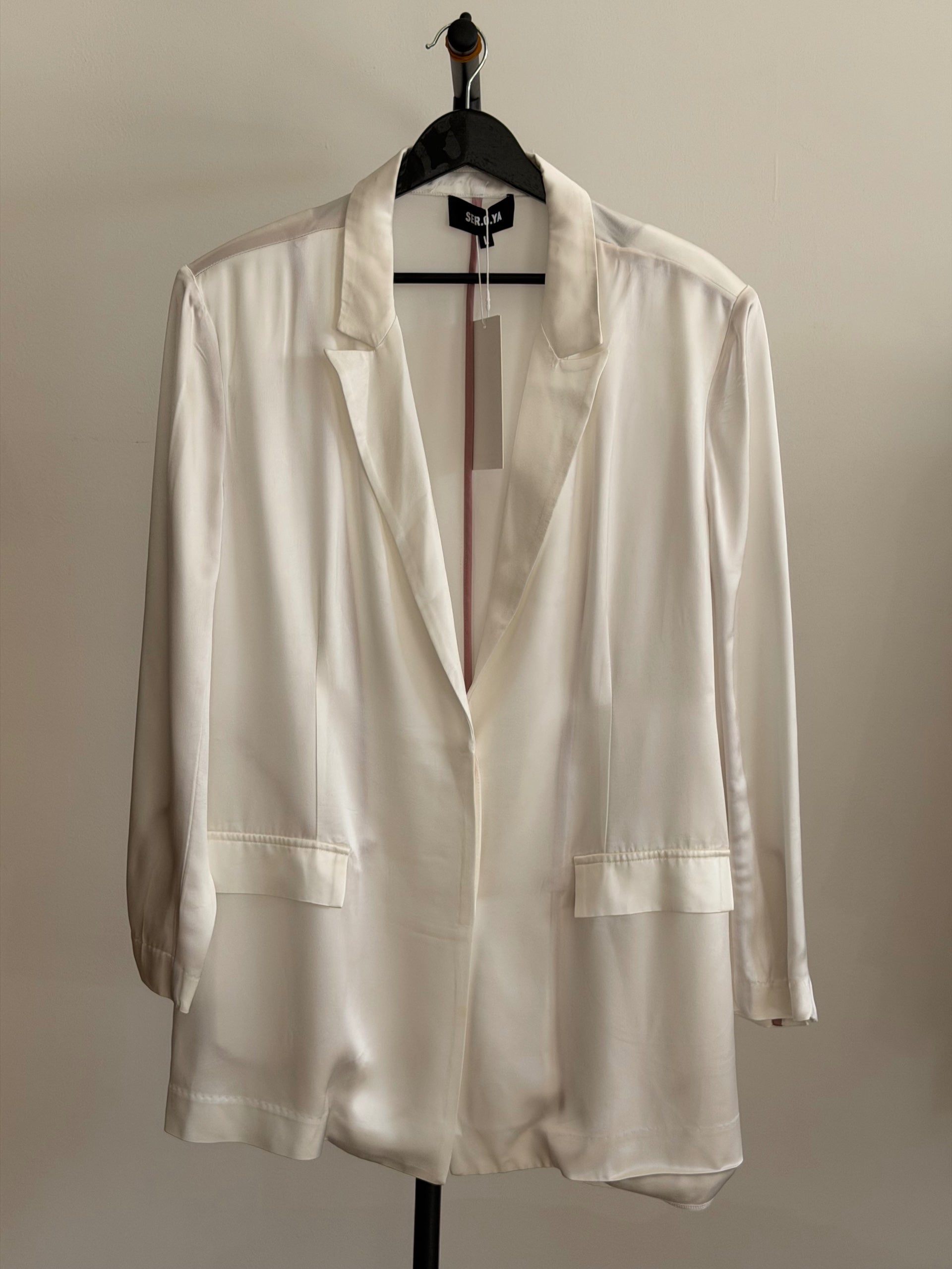 SER.O.YA White Satin Blazer