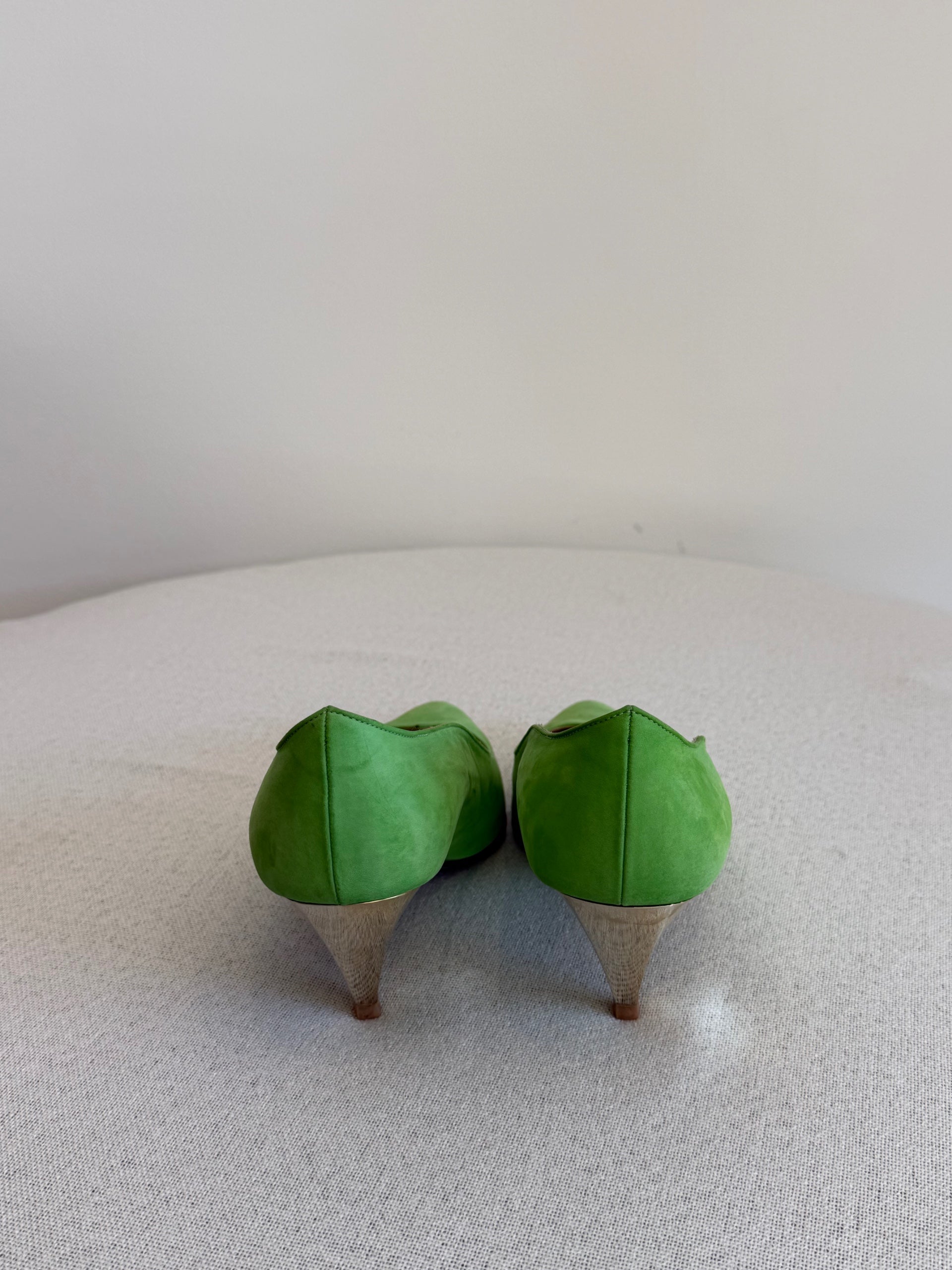 Escada Suede Green Heels
