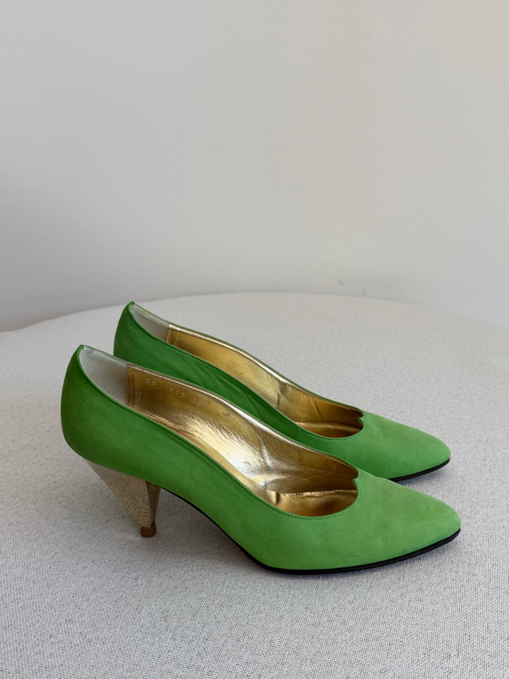 Escada Suede Green Heels