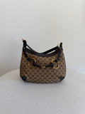 Gucci Canvas Horsebit GG Shoulder Bag