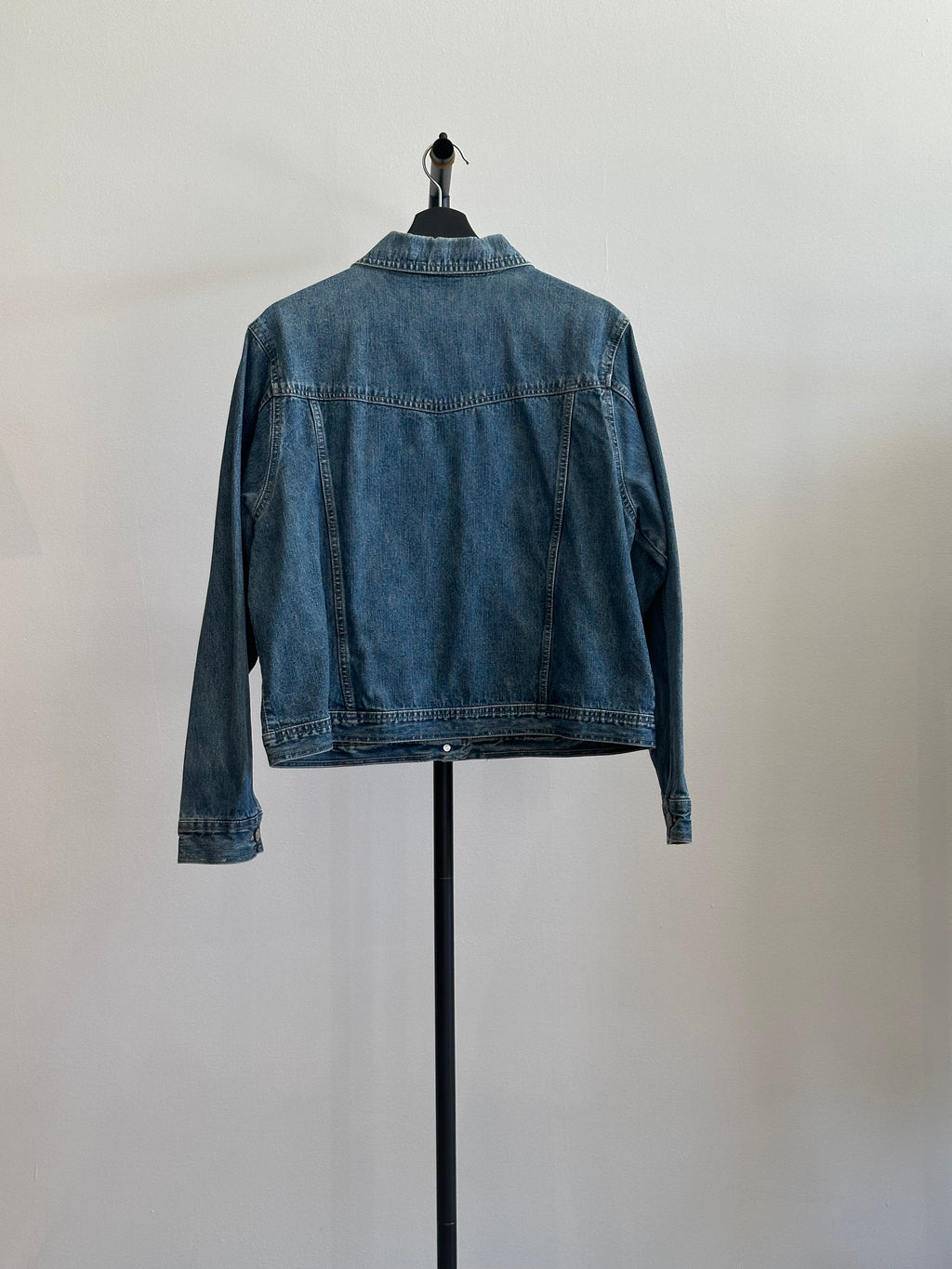Vintage Distressed Bill Blass Denim Jacket, Sz L.