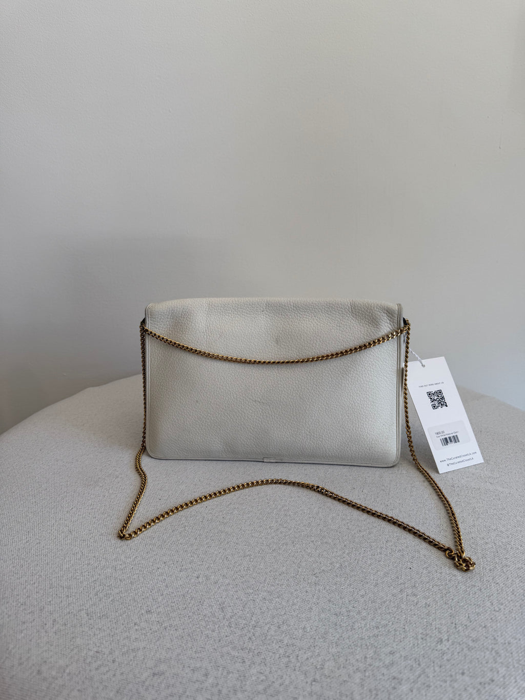 Dior White Foldover Clutch