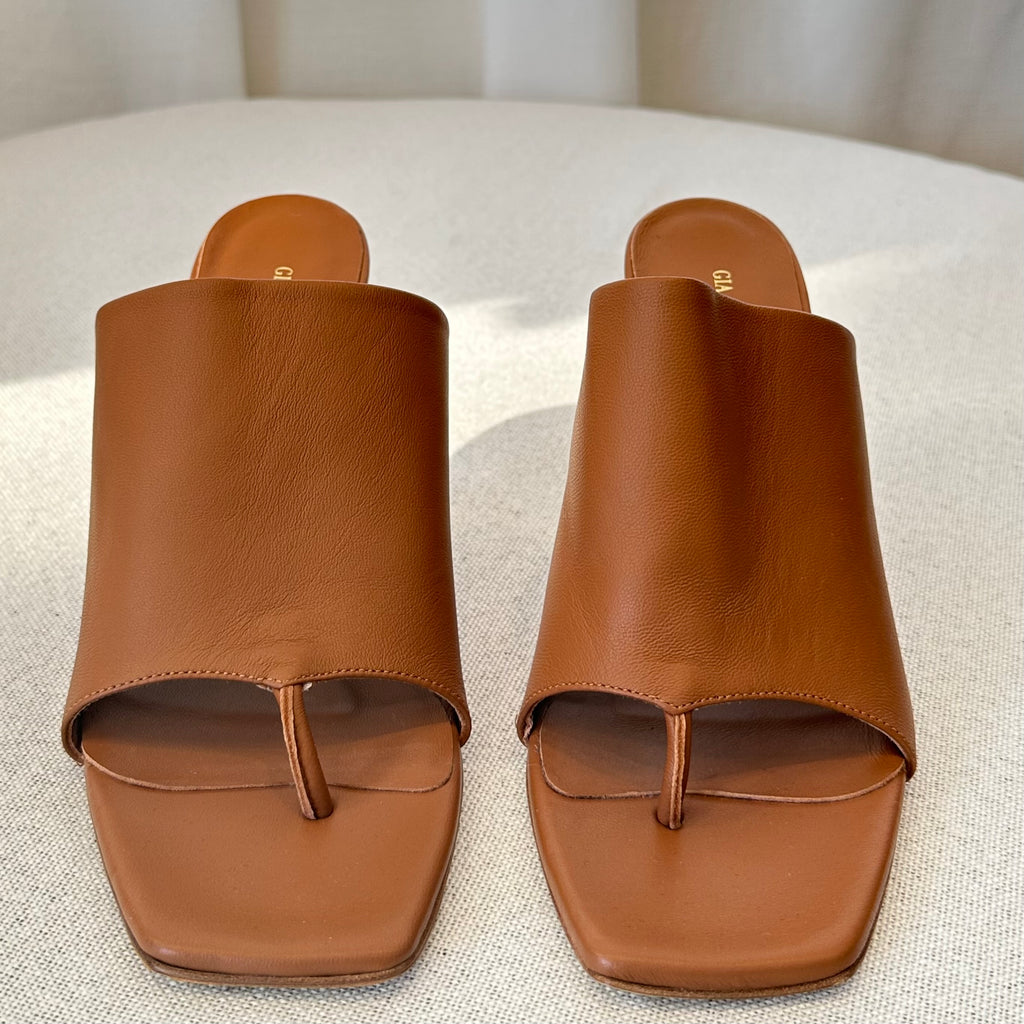 Gia X Pernille Camel Mule Shoes Sz 7