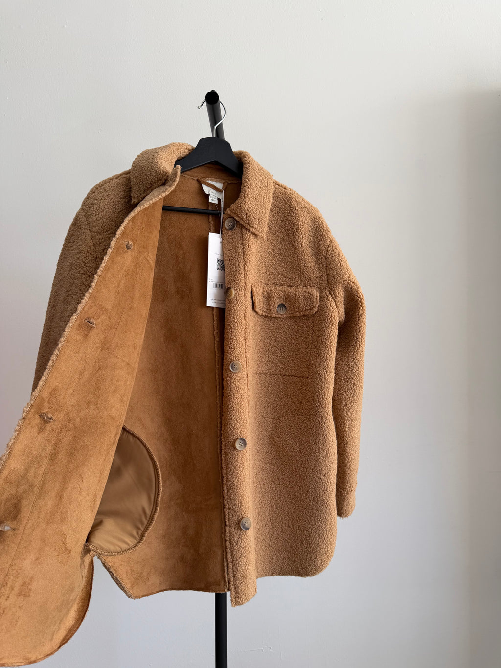 Joie Teddy Sherpa Shirt Jacket Button closure