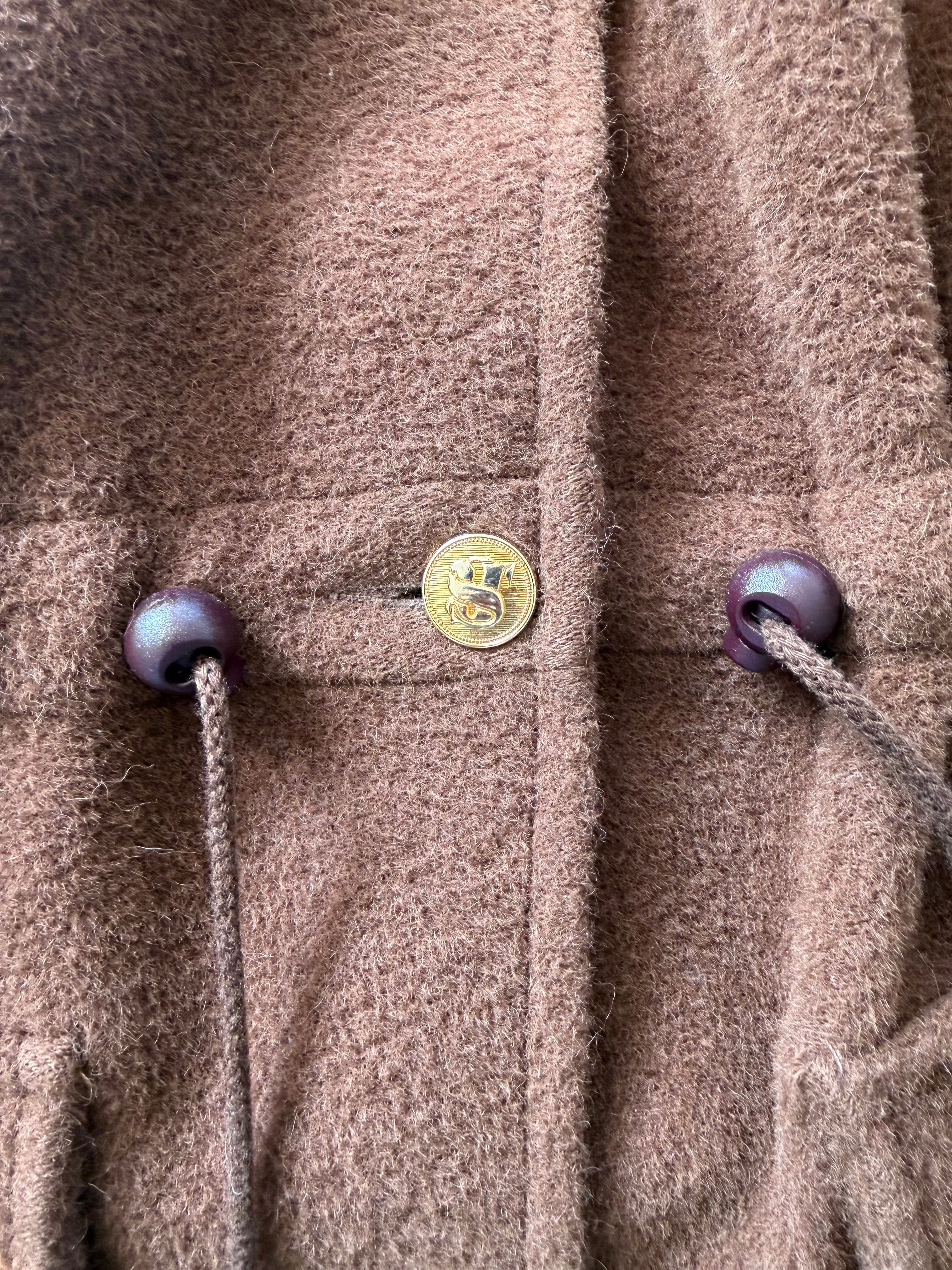 Sonia Rykiel Long Brown Teddy Coat