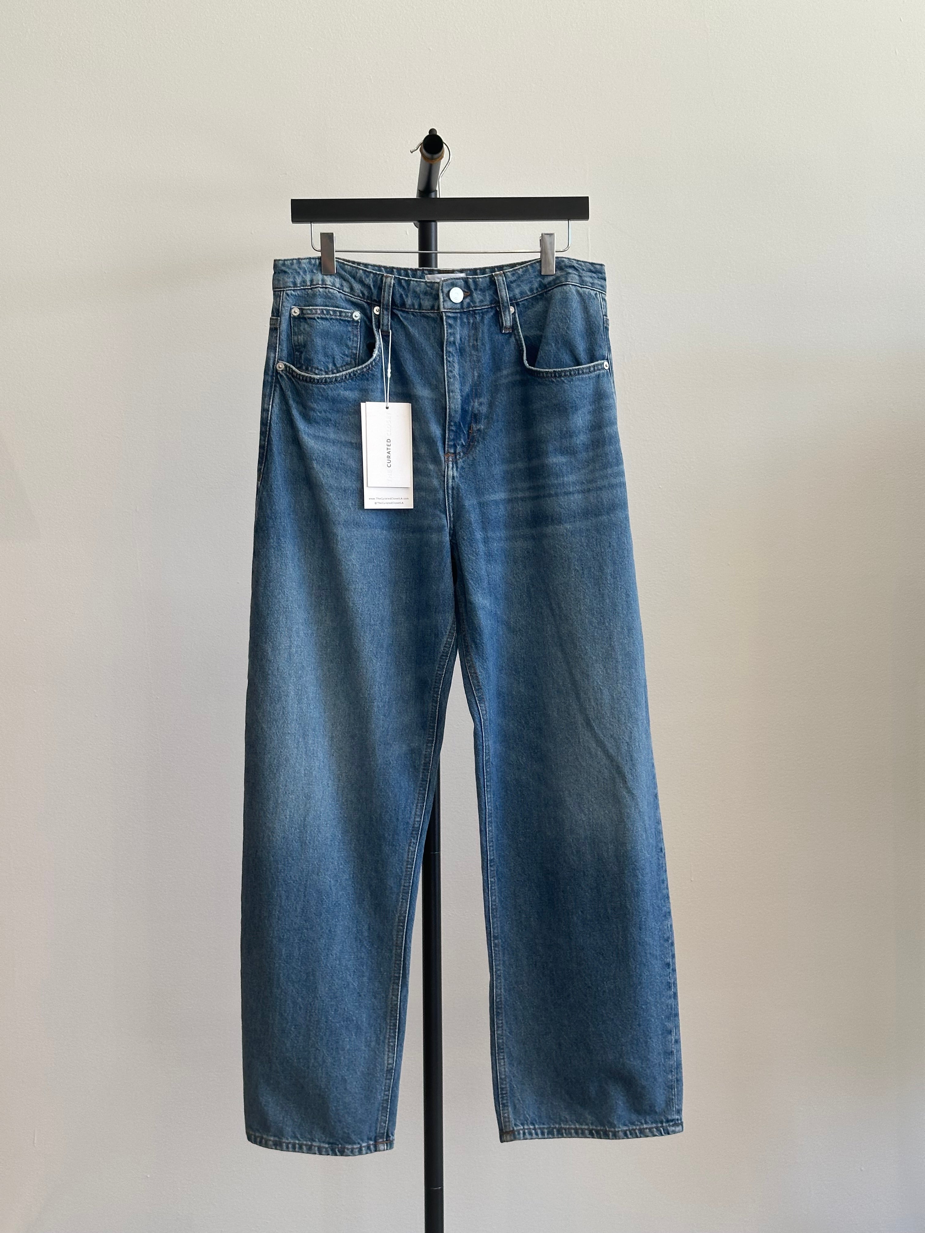 Frame Barrel Leg Jeans, Distressed, Size 30