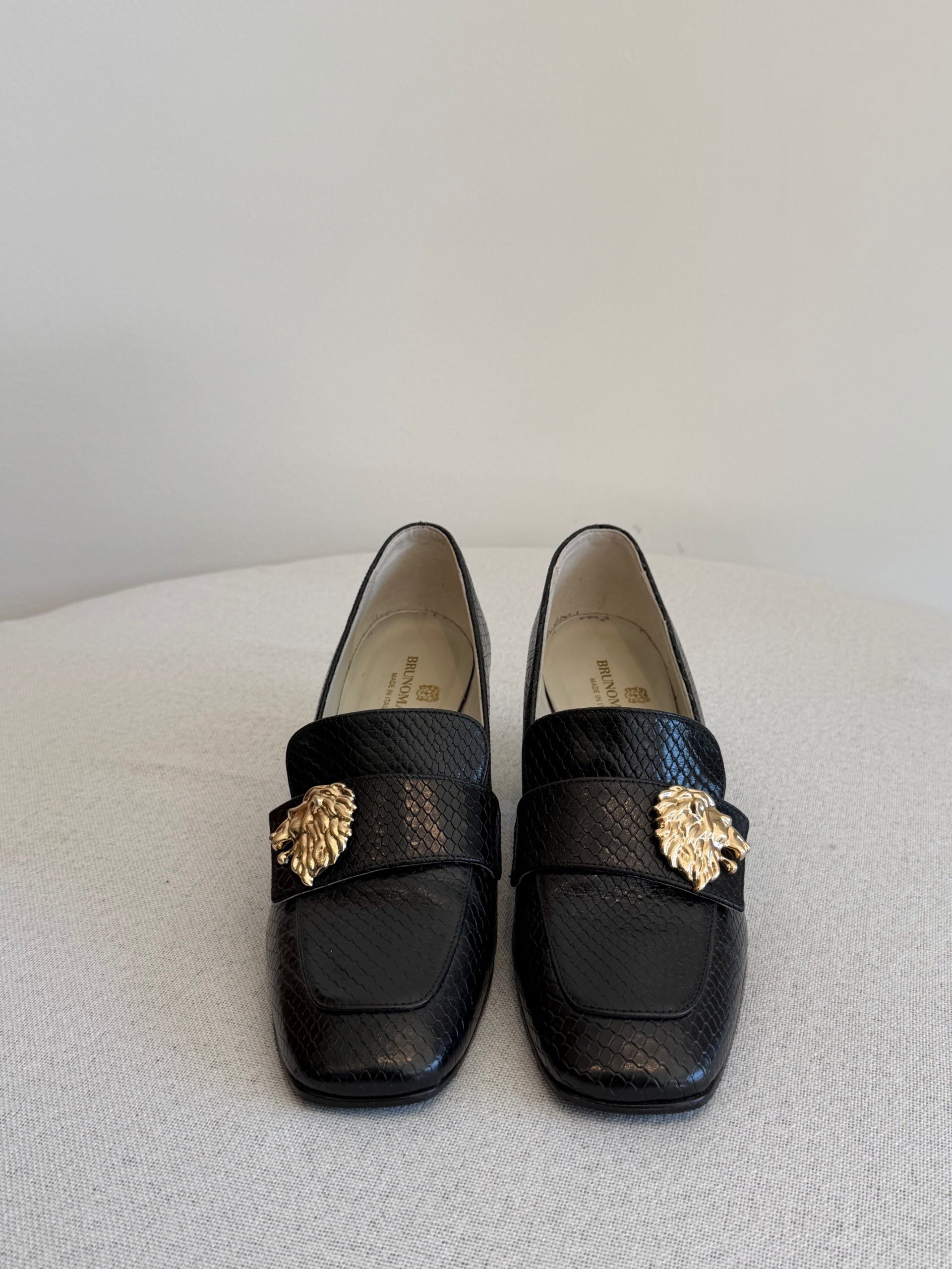 Bruno Magli Clarence Snakeskin Loafer Pump